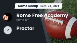 Recap: Rome Free Academy  vs. Proctor 2021