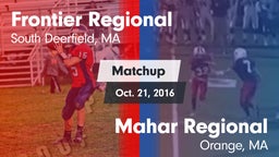 Matchup: Frontier Regional vs. Mahar Regional  2016