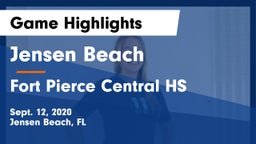 Jensen Beach  vs Fort Pierce Central HS Game Highlights - Sept. 12, 2020