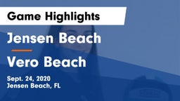 Jensen Beach  vs Vero Beach  Game Highlights - Sept. 24, 2020