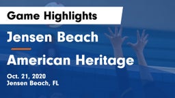 Jensen Beach  vs American Heritage Game Highlights - Oct. 21, 2020