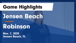 Jensen Beach  vs Robinson  Game Highlights - Nov. 7, 2020