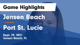 Jensen Beach  vs Port St. Lucie  Game Highlights - Sept. 29, 2021