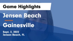 Jensen Beach  vs Gainesville  Game Highlights - Sept. 2, 2022