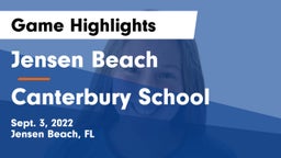 Jensen Beach  vs Canterbury School Game Highlights - Sept. 3, 2022