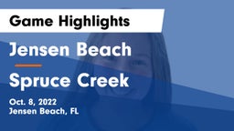Jensen Beach  vs Spruce Creek  Game Highlights - Oct. 8, 2022