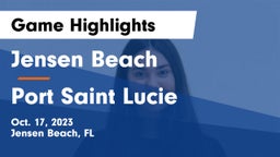 Jensen Beach  vs Port Saint Lucie Game Highlights - Oct. 17, 2023