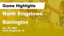 North Kingstown  vs Barrington  Game Highlights - Jan. 23, 2020