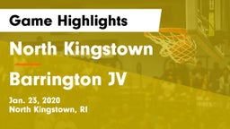 North Kingstown  vs Barrington JV Game Highlights - Jan. 23, 2020
