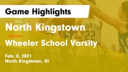 North Kingstown  vs Wheeler School Varsity Game Highlights - Feb. 8, 2021