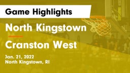 North Kingstown  vs Cranston West  Game Highlights - Jan. 21, 2022