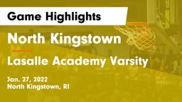 North Kingstown  vs Lasalle Academy  Varsity Game Highlights - Jan. 27, 2022