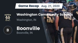Recap: Washington Community Schools vs. Boonville  2020
