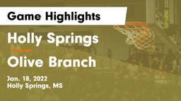 Holly Springs  vs Olive Branch  Game Highlights - Jan. 18, 2022