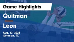 Quitman  vs Leon  Game Highlights - Aug. 12, 2022