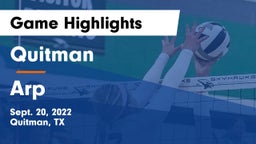 Quitman  vs Arp  Game Highlights - Sept. 20, 2022