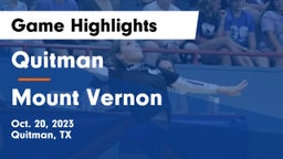 Quitman  vs Mount Vernon  Game Highlights - Oct. 20, 2023