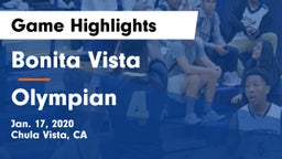 Bonita Vista  vs Olympian  Game Highlights - Jan. 17, 2020