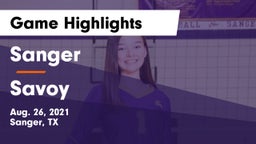 Sanger  vs Savoy Game Highlights - Aug. 26, 2021