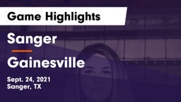 Sanger  vs Gainesville Game Highlights - Sept. 24, 2021