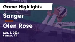 Sanger  vs Glen Rose  Game Highlights - Aug. 9, 2022