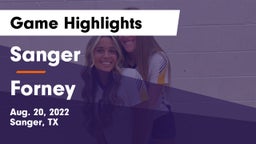 Sanger  vs Forney Game Highlights - Aug. 20, 2022