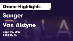 Sanger  vs Van Alstyne  Game Highlights - Sept. 20, 2022
