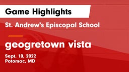 St. Andrew's Episcopal School vs geogretown vista Game Highlights - Sept. 10, 2022