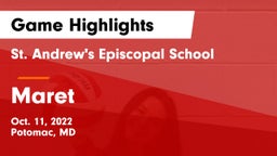 St. Andrew's Episcopal School vs Maret  Game Highlights - Oct. 11, 2022