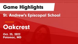 St. Andrew's Episcopal School vs Oakcrest Game Highlights - Oct. 25, 2022