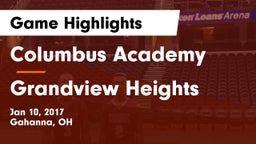 Columbus Academy  vs Grandview Heights  Game Highlights - Jan 10, 2017