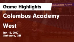 Columbus Academy  vs West Game Highlights - Jan 12, 2017