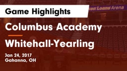 Columbus Academy  vs Whitehall-Yearling  Game Highlights - Jan 24, 2017