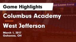 Columbus Academy  vs West Jefferson  Game Highlights - March 1, 2017