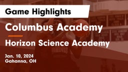 Columbus Academy  vs Horizon Science Academy  Game Highlights - Jan. 10, 2024