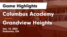 Columbus Academy  vs Grandview Heights  Game Highlights - Jan. 12, 2024