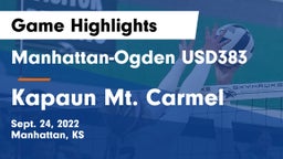 Manhattan-Ogden USD383 vs Kapaun Mt. Carmel Game Highlights - Sept. 24, 2022
