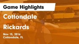 Cottondale  vs Rickards  Game Highlights - Nov 15, 2016