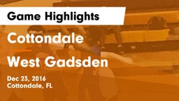 Cottondale  vs West Gadsden  Game Highlights - Dec 23, 2016