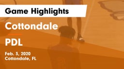 Cottondale  vs PDL Game Highlights - Feb. 3, 2020