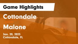 Cottondale  vs Malone  Game Highlights - Jan. 20, 2023