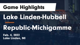 Lake Linden-Hubbell vs Republic-Michigamme Game Highlights - Feb. 4, 2022
