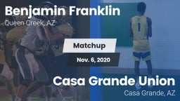 Matchup: Benjamin Franklin vs. Casa Grande Union  2020