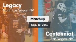 Matchup: Legacy  vs. Centennial  2016