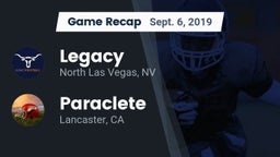 Recap: Legacy  vs. Paraclete  2019