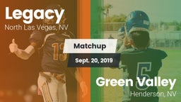 Matchup: Legacy  vs. Green Valley  2019