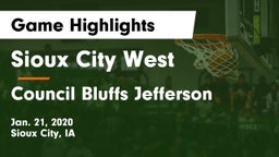 Sioux City West   vs Council Bluffs Jefferson  Game Highlights - Jan. 21, 2020