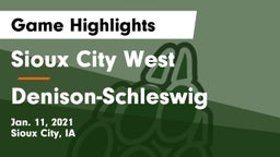 Sioux City West   vs Denison-Schleswig  Game Highlights - Jan. 11, 2021