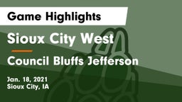 Sioux City West   vs Council Bluffs Jefferson  Game Highlights - Jan. 18, 2021