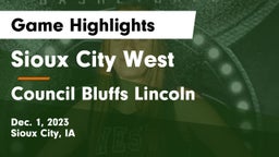 Sioux City West   vs Council Bluffs Lincoln  Game Highlights - Dec. 1, 2023